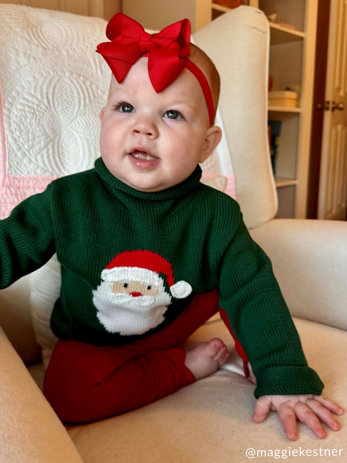 Green Santa Rollneck Sweater by Mud Pie at Confetti Gift and Party Tuscaloosa Alabama