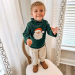 Green Santa Rollneck Sweater by Mud Pie at Confetti Gift and Party Tuscaloosa Alabama