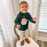 Green Santa Rollneck Sweater by Mud Pie at Confetti Gift and Party Tuscaloosa Alabama