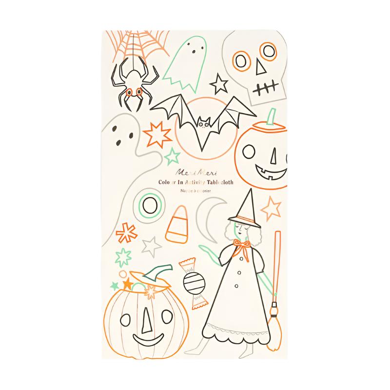 Halloween Colour In Activity Tablecloth by Meri Meri at Confetti Gift and Party