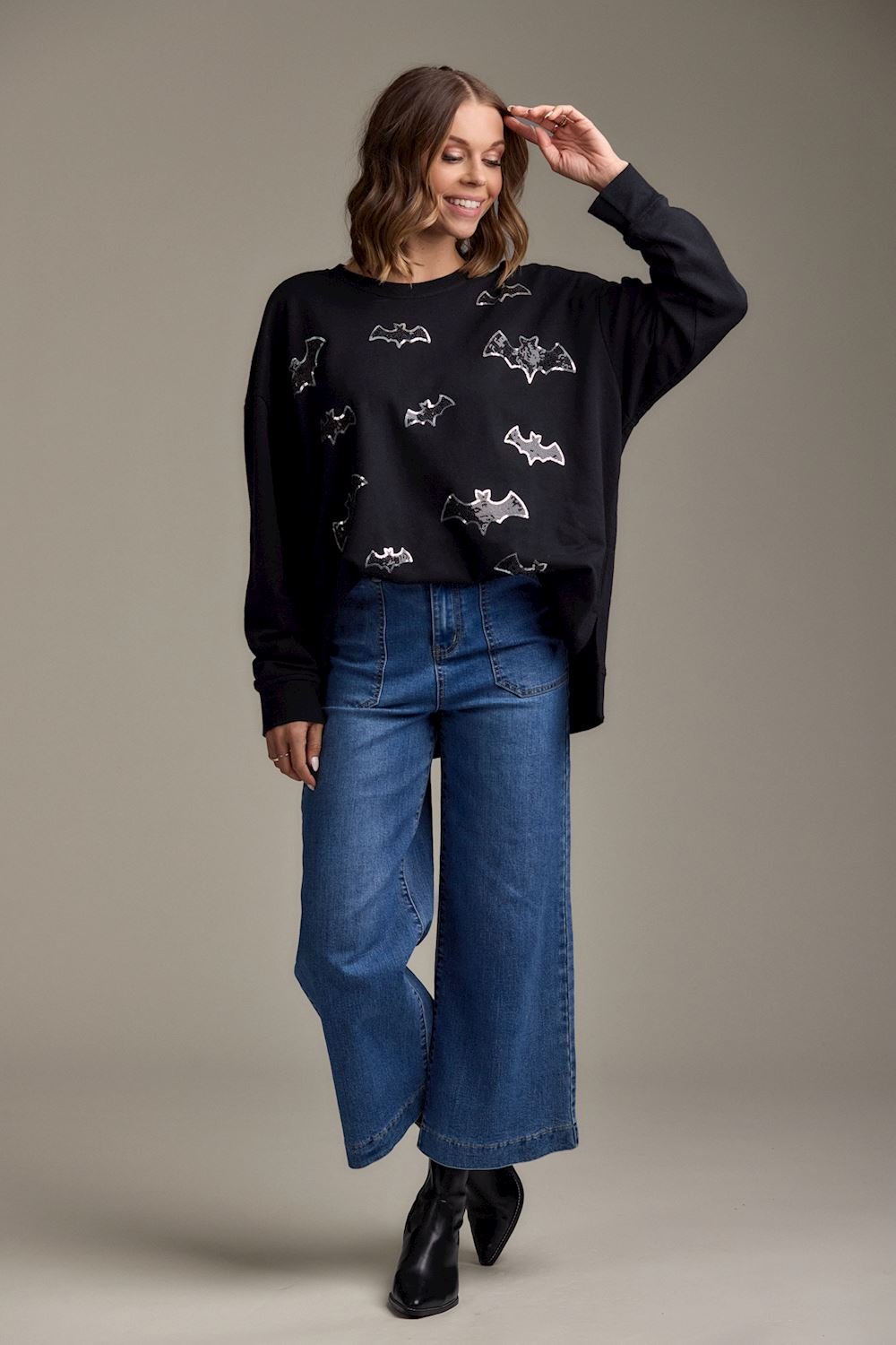 Halloween Sparkle Sweatshirt - Black by Mud Pie at Confetti Gift and Party Tuscaloosa Alabama