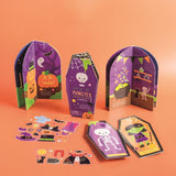 Halloween-themed Sticktivity Books featuring various characters and activities typical of the Halloween holiday.