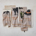 Cotton Chambray Printed Tea Towel, Halloween Image & Saying, 28"L x 18"W by Creative Co Op at Confetti Gift and Party