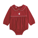 Hand - Embroidered Santa Baby Bubble – Christmas Outfit for Baby Girls by Mud Pie at Confetti Gift and Party Tuscaloosa Alabama