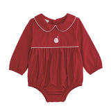 Hand - Embroidered Santa Baby Bubble – Christmas Outfit for Baby Girls by Mud Pie at Confetti Gift and Party Tuscaloosa Alabama