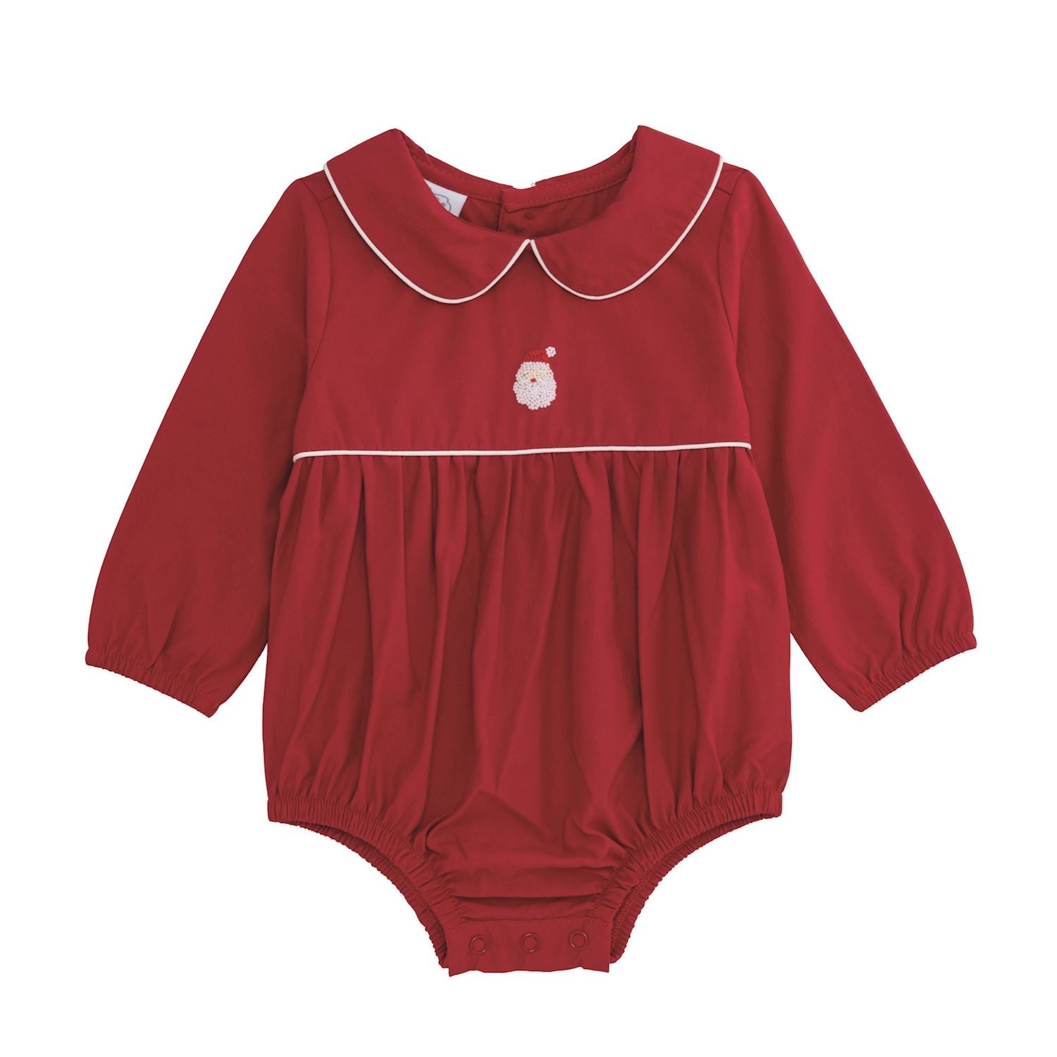 Hand - Embroidered Santa Baby Bubble – Christmas Outfit for Baby Girls by Mud Pie at Confetti Gift and Party Tuscaloosa Alabama