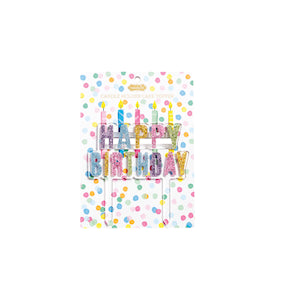 “Happy Birthday” Candle Holder Toppers – Glitter Cake Candle Accessories by Mud Pie at Confetti Gift and Party Tuscaloosa Alabama