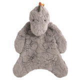 Harvey the Dino gray plush woobie with soft faux fur and weighted seat