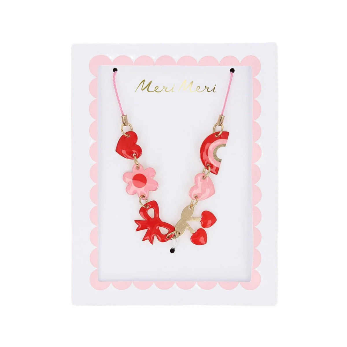 Hearts & Cherries Enamel Charm Necklace by Meri Meri at Confetti Gift and Party