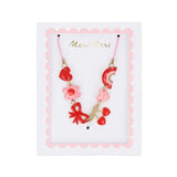 Hearts & Cherries Enamel Charm Necklace by Meri Meri at Confetti Gift and Party