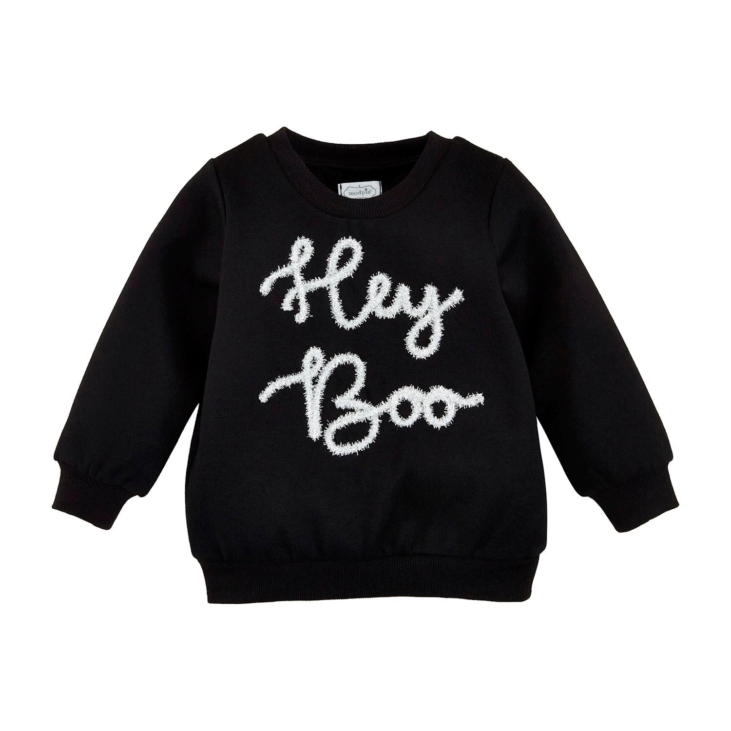 Hey Boo Sweatshirt - Kids by Mud Pie at Confetti Gift and Party Tuscaloosa Alabama