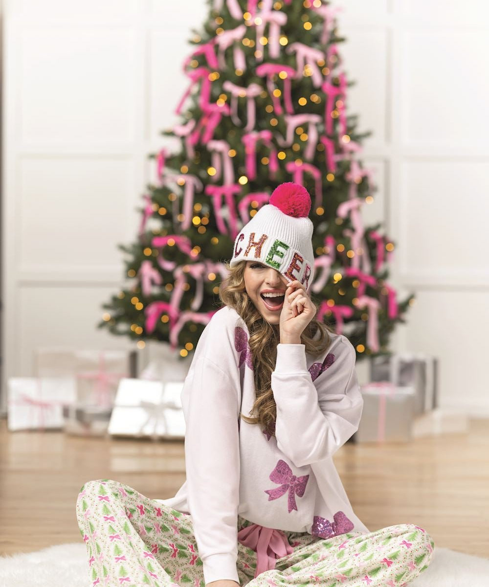 Holiday Bow Tree Pajama Pants by Mud Pie at Confetti Gift and Party Tuscaloosa Alabama