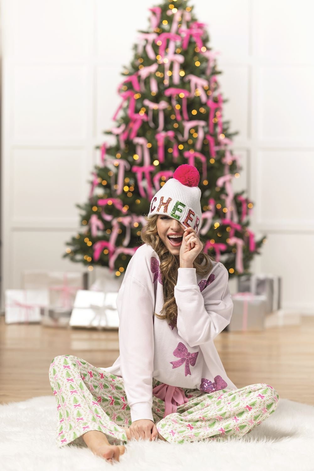 Holiday Bow Tree Pajama Pants by Mud Pie at Confetti Gift and Party Tuscaloosa Alabama