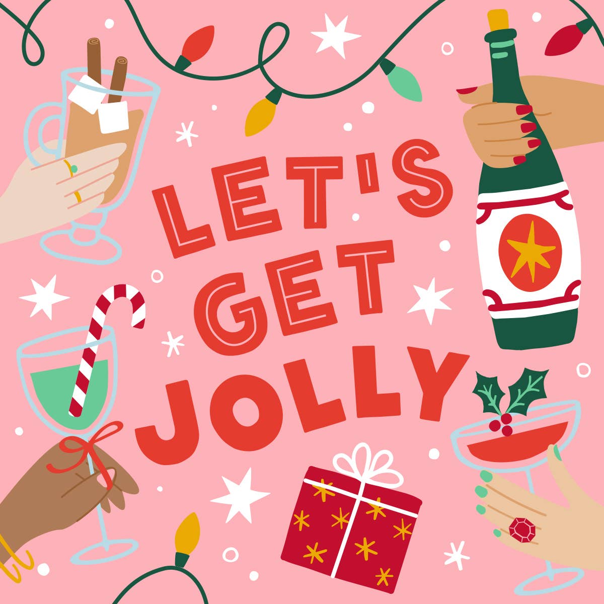 Holiday Cocktail Napkins | Let's Get Jolly - 20ct by Soiree - Sisters at Confetti Gift and Party Tuscaloosa Alabama