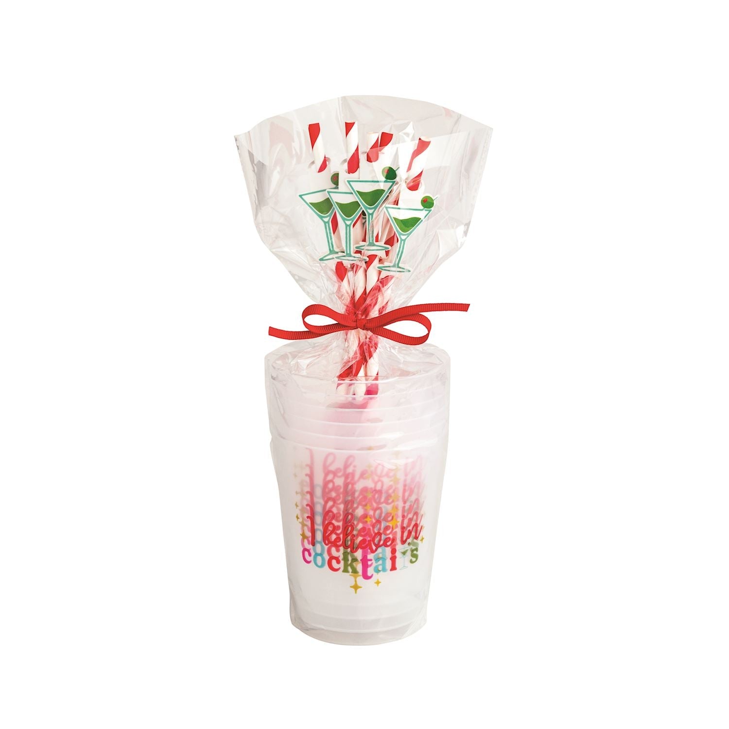 Holiday Party Cup and Straw Set by Mud Pie at Confetti Gift and Party Tuscaloosa Alabama