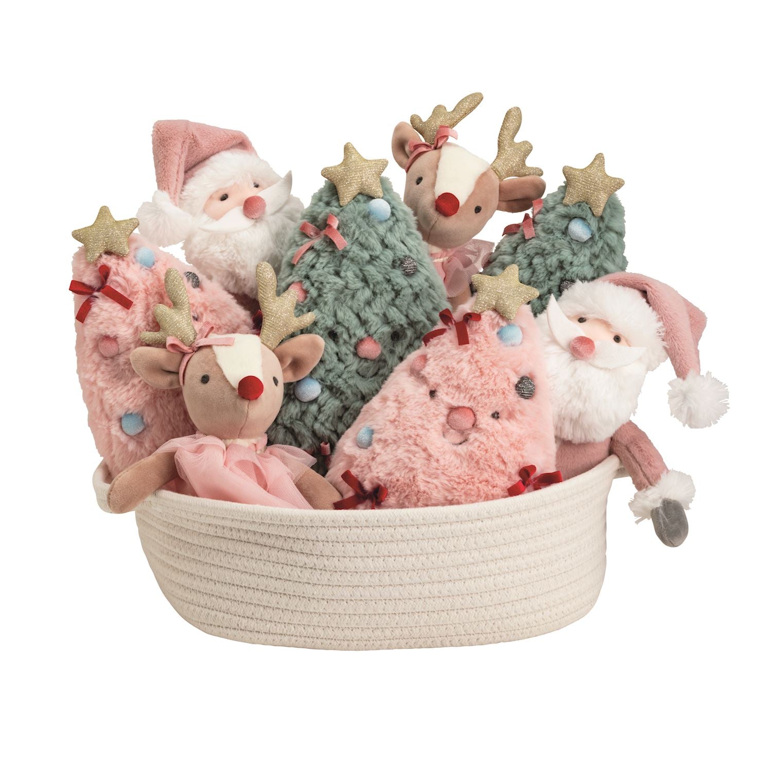 Holiday Pink & Green Plush Collection by Mud Pie at Confetti Gift and Party Tuscaloosa Alabama