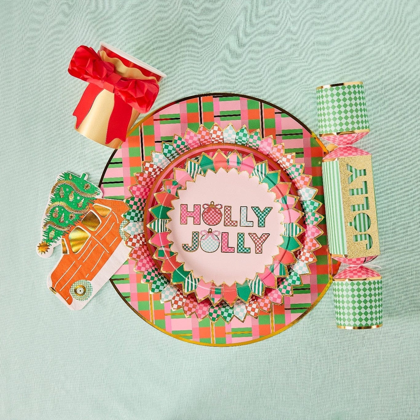 Holly Jolly Celebration Dessert Plate by Packed Party at Confetti Gift and Party Tuscaloosa Alabama