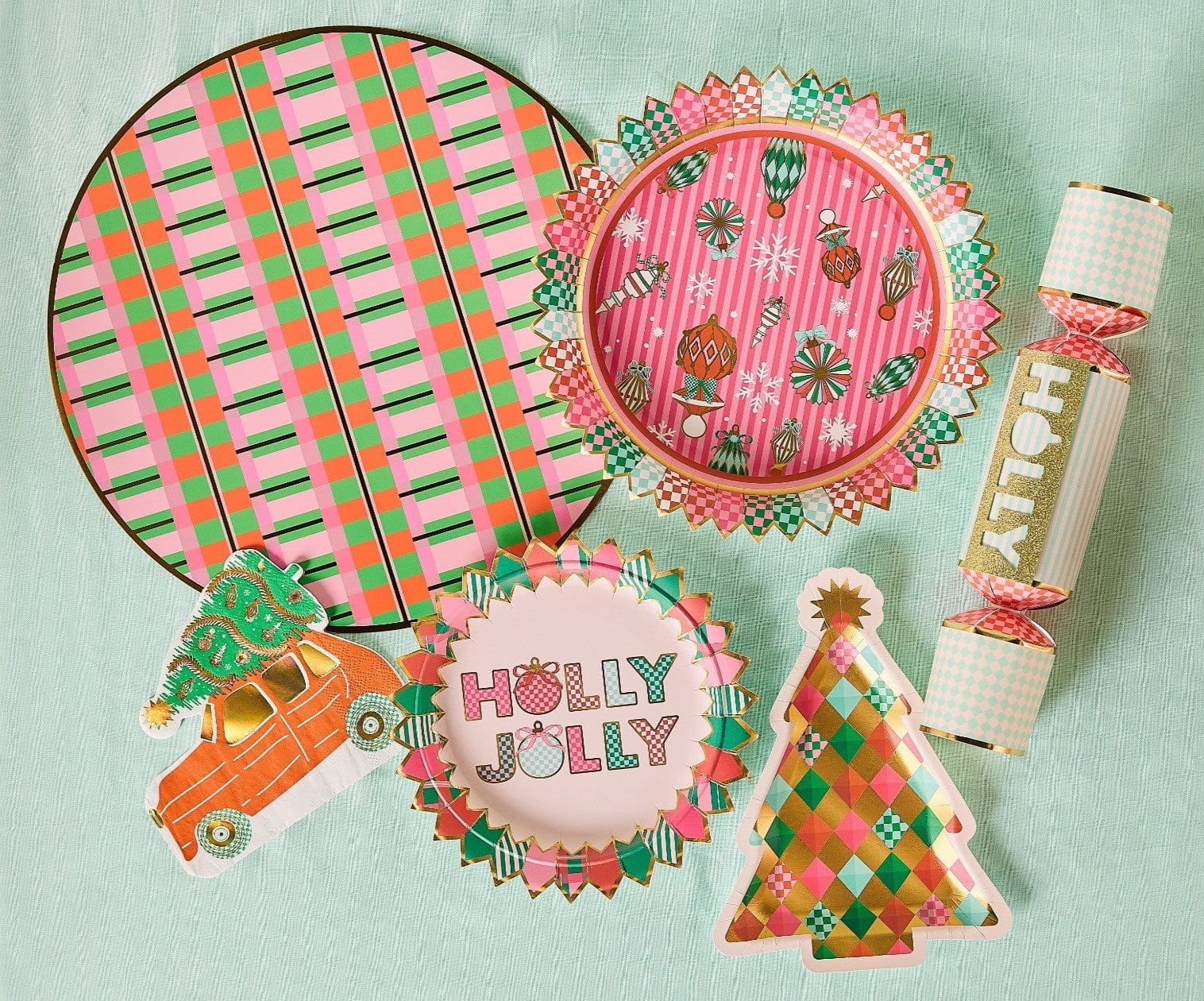 Holly Jolly Celebration Dessert Plate by Packed Party at Confetti Gift and Party Tuscaloosa Alabama