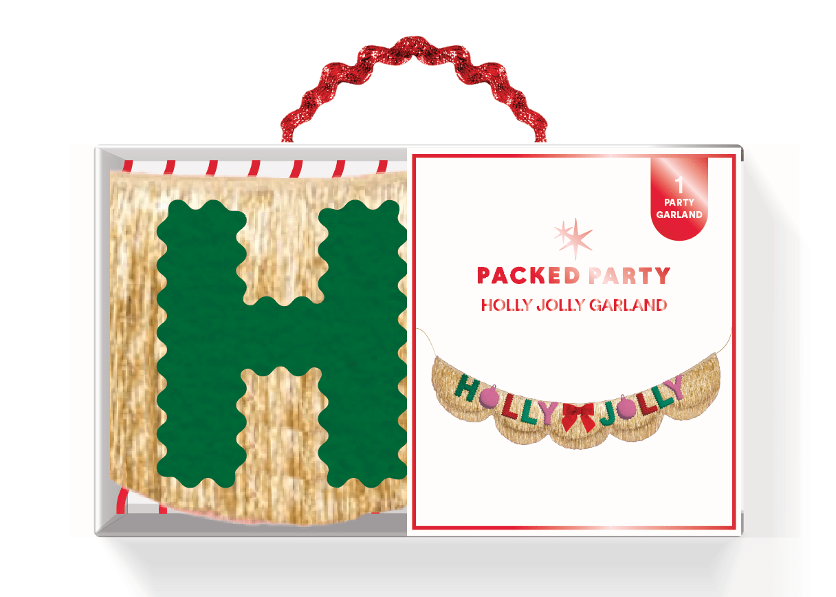 Holly Jolly Cheer Reuseable Banner by Packed Party at Confetti Gift and Party Tuscaloosa Alabama