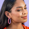 Holly Two-Color Raffia Hoops Light Lavender by Ink + Alloy at Confetti Gift and Party