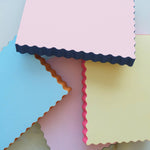 Idlewild Co. - Mini Wave Shaped Notepad | Citron + Hot Coral Edge by Idlewild Co. at Confetti Gift and Party Tuscaloosa Alabama