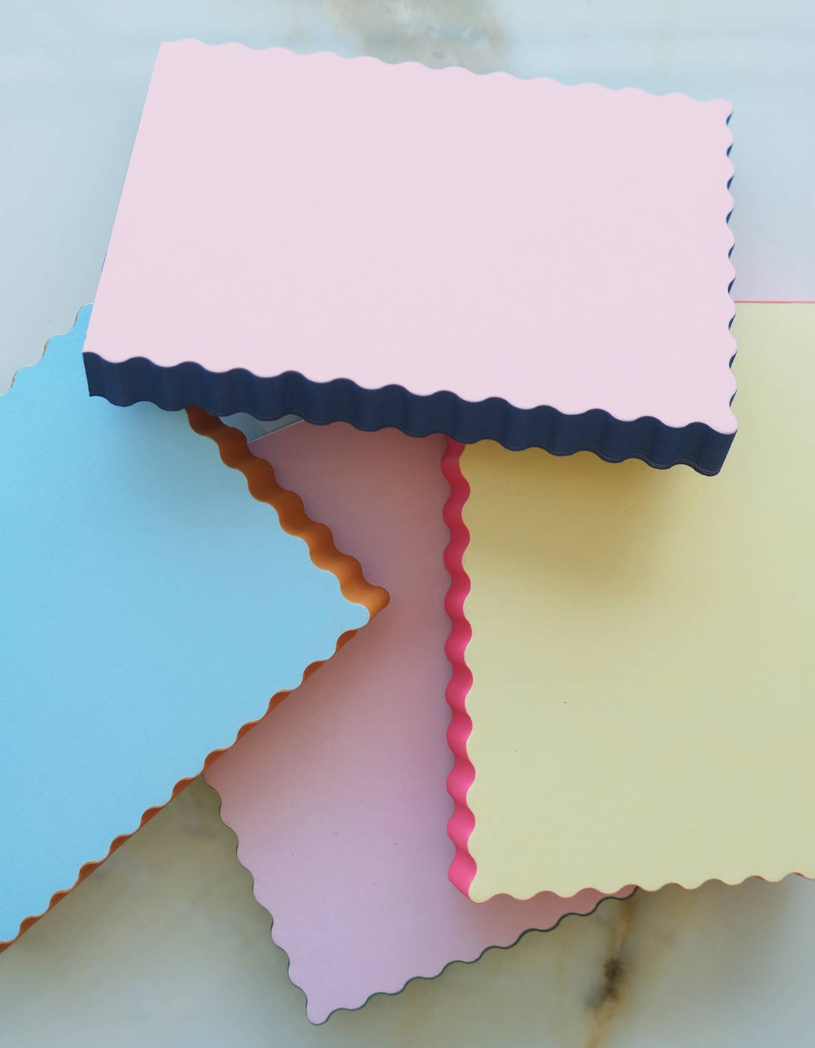 Idlewild Co. - Mini Wave Shaped Notepad | Citron + Hot Coral Edge by Idlewild Co. at Confetti Gift and Party Tuscaloosa Alabama