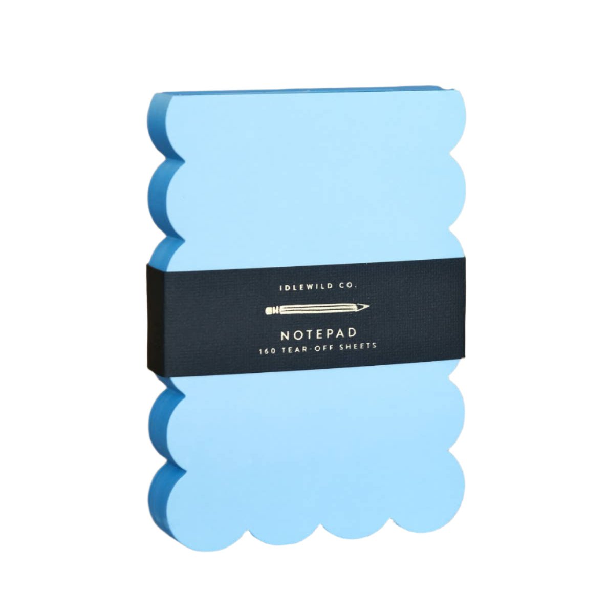 Idlewild Co. scallop die-cut notepad in blue with blank tear-off sheets