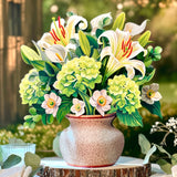 Ivory & Sage Floral Pop Up Greeting Card by FreshCut Paper LLC at Confetti Gift and Party Tuscaloosa Alabama