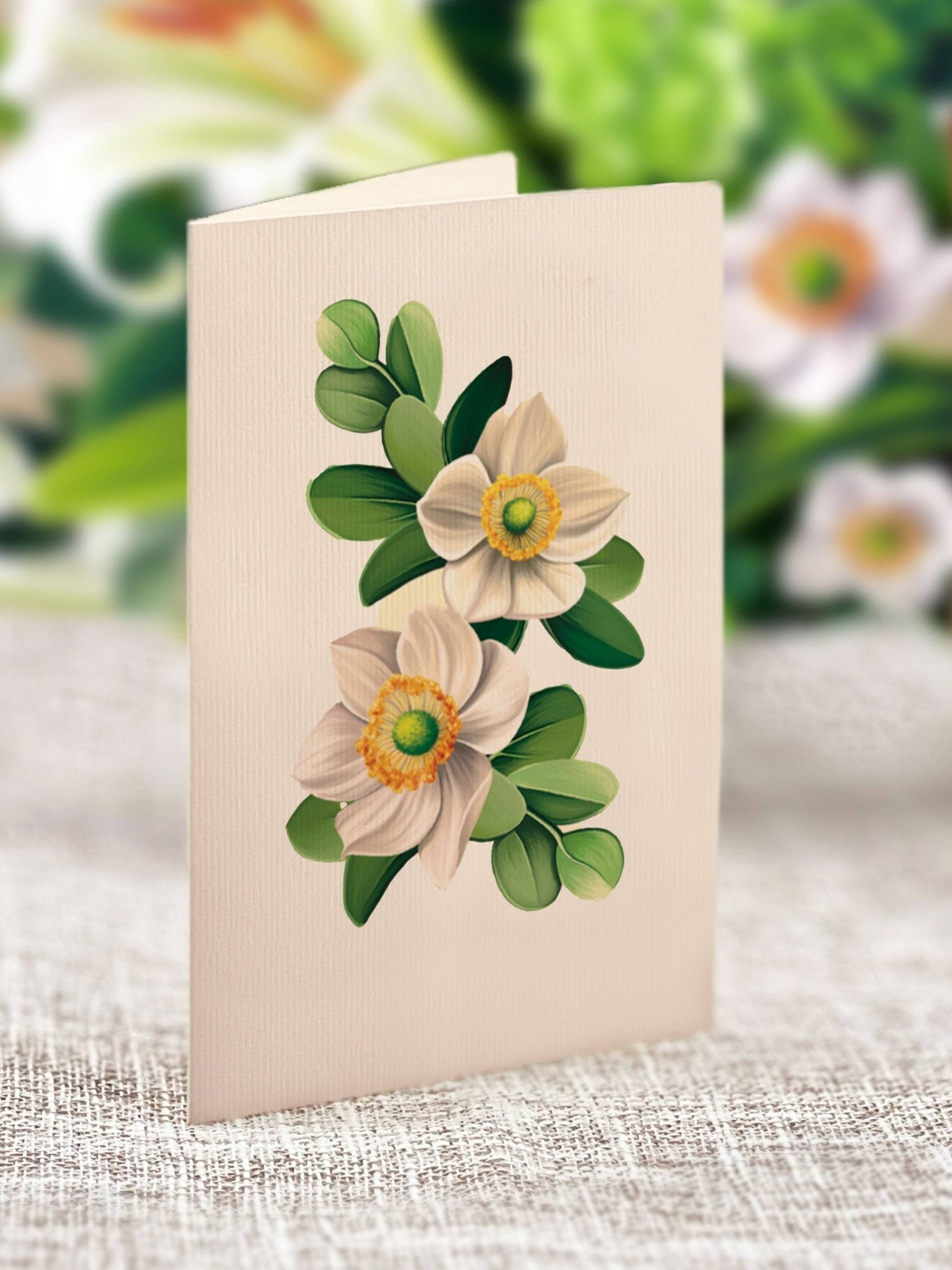 Ivory & Sage Floral Pop Up Greeting Card by FreshCut Paper LLC at Confetti Gift and Party Tuscaloosa Alabama