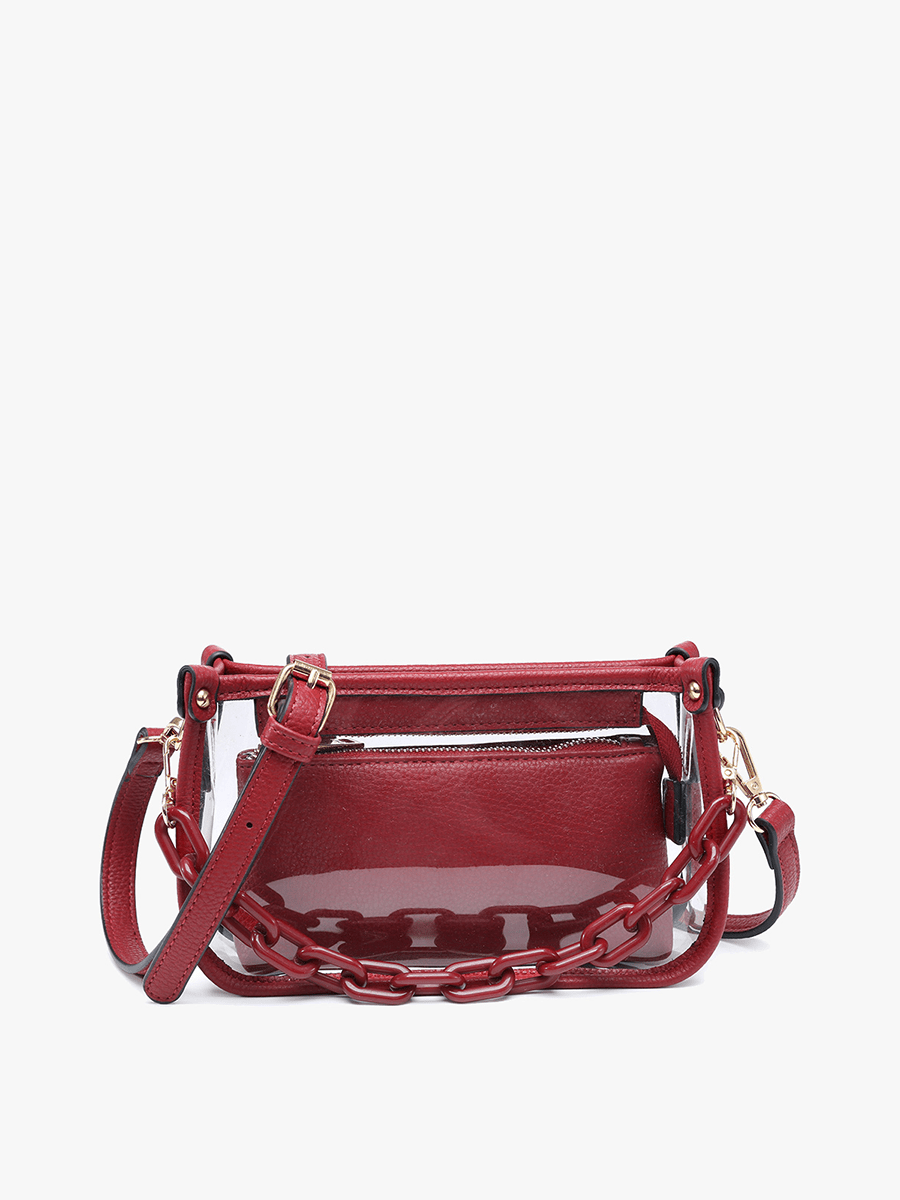 Jen & Co. - M2226CR Jessica Clear Crossbody w/ Chain by Jen & Co. at Confetti Gift and Party Tuscaloosa Alabama