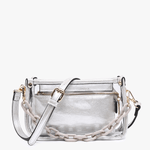 Jen & Co. - M2226CR Jessica Clear Crossbody w/ Chain by Jen & Co. at Confetti Gift and Party Tuscaloosa Alabama