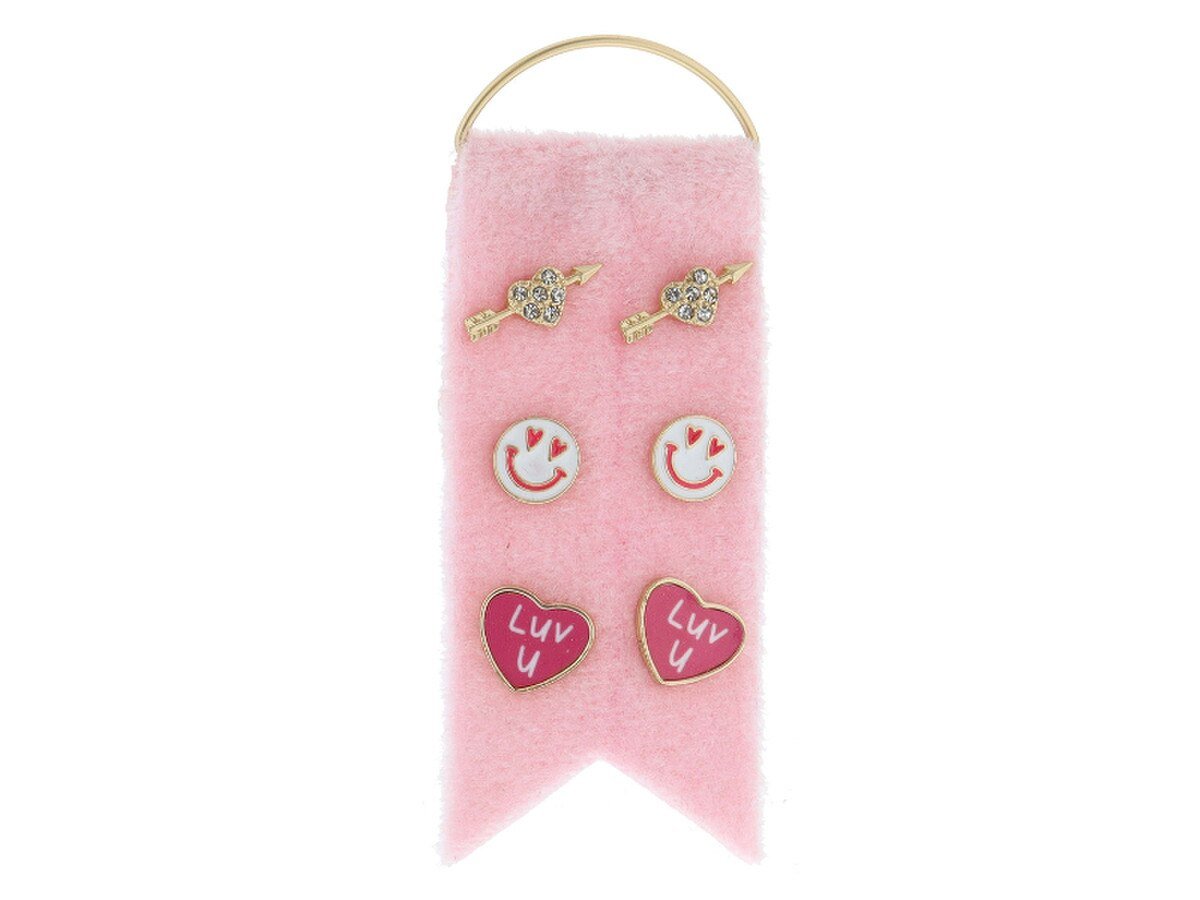 Kids 3 Stud Set Earrings - Valentines Theme by Jane Marie at Confetti Gift and Party Tuscaloosa Alabama