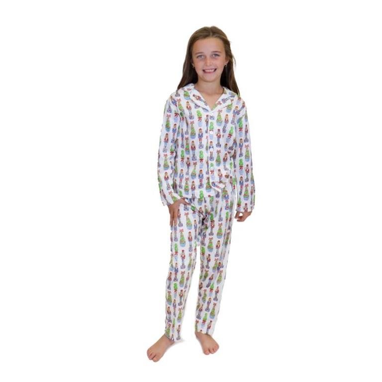 Kids Festive Nutcracker Silky Satin Pajama Long Sleeve Set by Jane Marie at Confetti Gift and Party Tuscaloosa Alabama