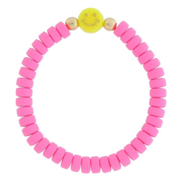 Kids Hot Pink Rubber Beaded Bracelet by Jane Marie at Confetti Gift and Party