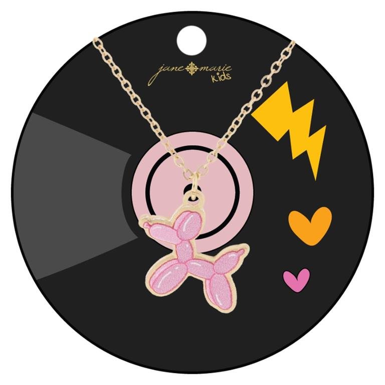 Kids Pink Balloon Dog Necklace by Jane Marie at Confetti Gift and Party