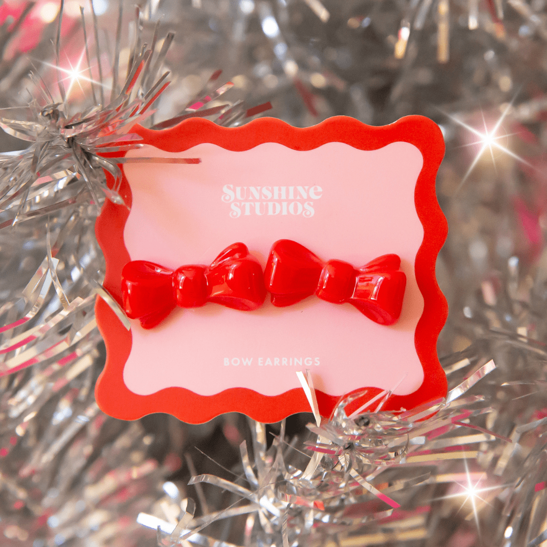 Kitsch Bow Earrings - Red by Sunshine Studios at Confetti Gift and Party Tuscaloosa Alabama