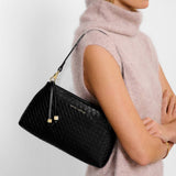 Nova Small Shoulder Bag - Black Woven