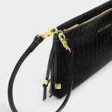 Nova Small Shoulder Bag - Black Woven