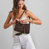 Lori Crossbody Bag - Bitter Chocolate Suedette