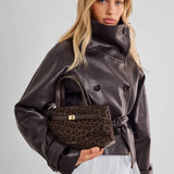 Orin Top Handle Crossbody Bag - Chocolate Leopard