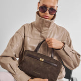 Orin Top Handle Crossbody Bag - Bitter Chocolate Suedette / Bitter Chocolate