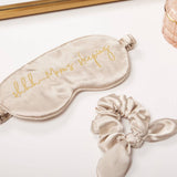 Shhh… Mom's Sleeping Eye Mask and Scrunchie Set - Champagne