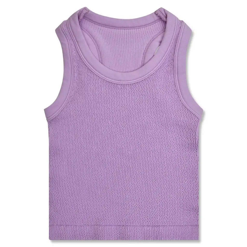 Lavender smocked racerback tank top for girls