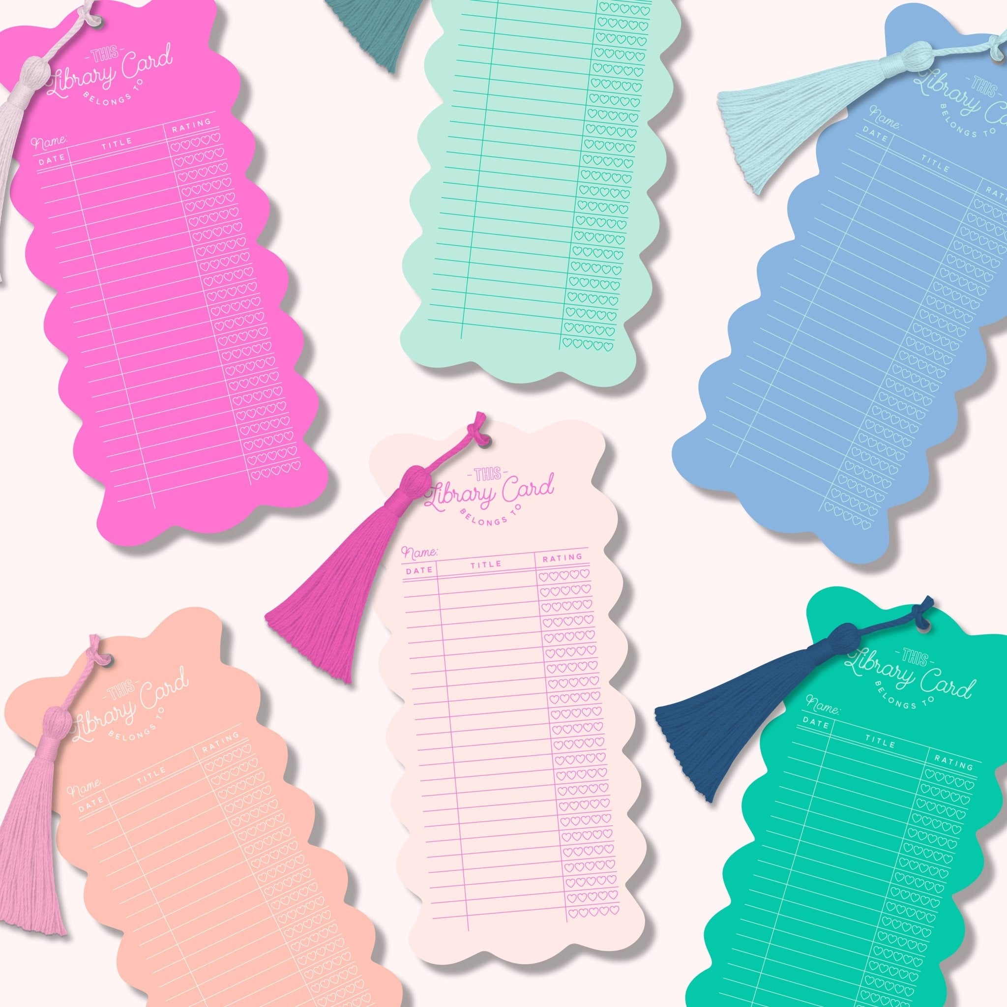 Library Card Bookmark with Tassel | Choose your Color by Cleary Lane at Confetti Gift and Party Tuscaloosa Alabama