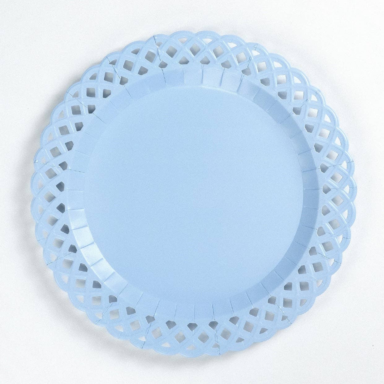 Light Blue Basketweave Paper Dinner Plates by Gatherings by Curated Paperie at Confetti Gift and Party Tuscaloosa Alabama