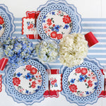 Light Blue Basketweave Paper Dinner Plates by Gatherings by Curated Paperie at Confetti Gift and Party Tuscaloosa Alabama