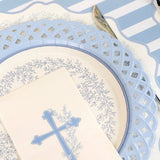 Light Blue Basketweave Paper Dinner Plates by Gatherings by Curated Paperie at Confetti Gift and Party Tuscaloosa Alabama