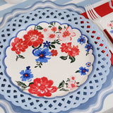 Light Blue Basketweave Paper Dinner Plates by Gatherings by Curated Paperie at Confetti Gift and Party Tuscaloosa Alabama