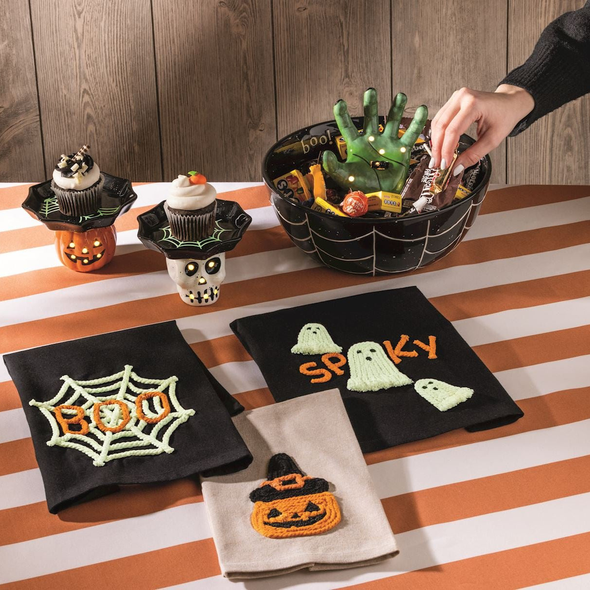 Light - Up Spooky Hand Treat Bowl by Mud Pie at Confetti Gift and Party Tuscaloosa Alabama