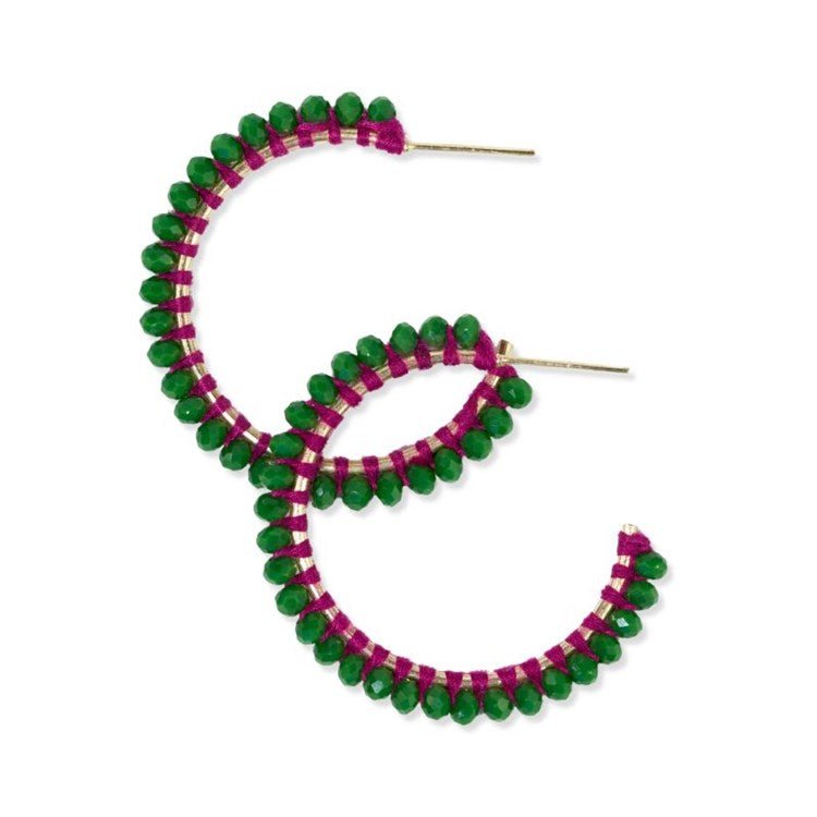 Lillian Crystal Threaded Beads Hoop by Ink + Alloy at Confetti Gift and Party